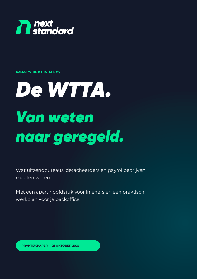 Cover: De WTTA. Van weten naar geregeld. Next Standard praktijkpaper